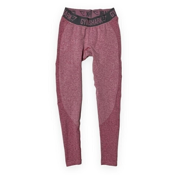 GYMSHARK Womens‎ DRY Pink Leggings Gray band Size: S - Picture 1 of 7
